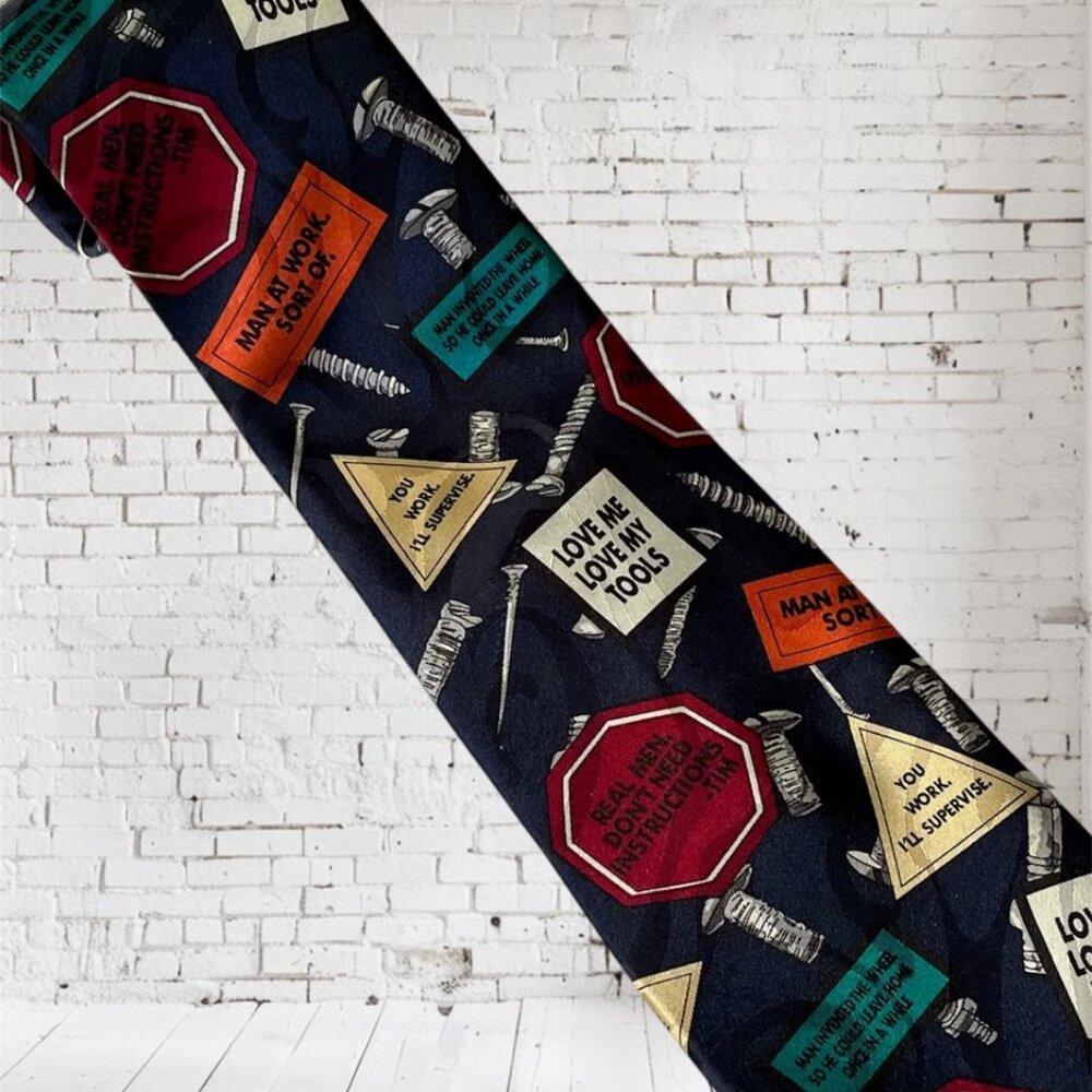 NECKTIE Vintage Novelty Tie Tools, Men At Work, Home Improvements, Unisex
